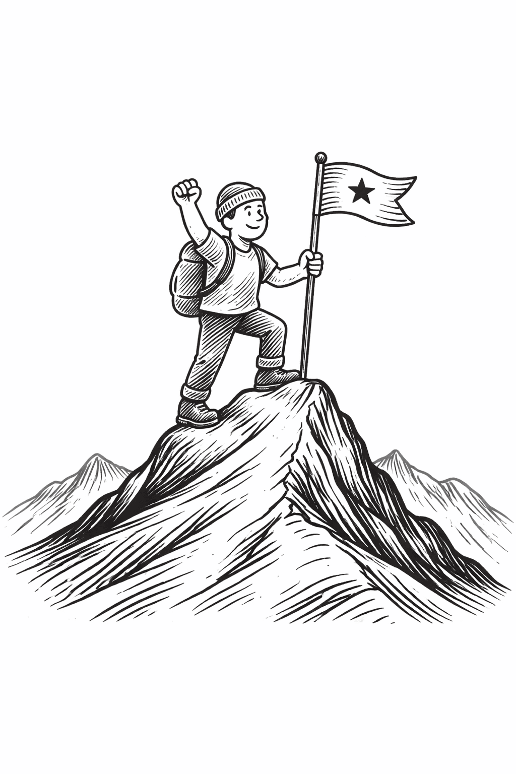 Mountain achievement illustration